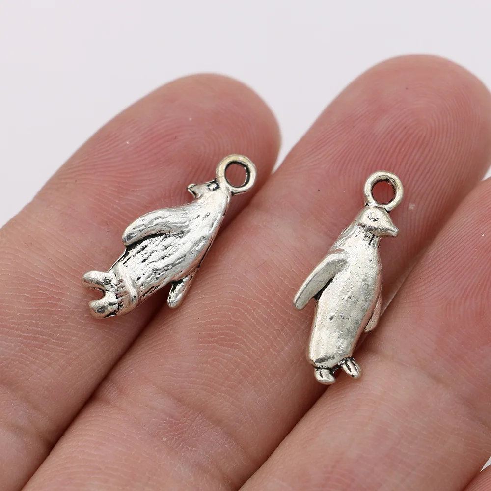 Подвески-талисманы в виде пингвинов тибетские посеребренные для изготовления