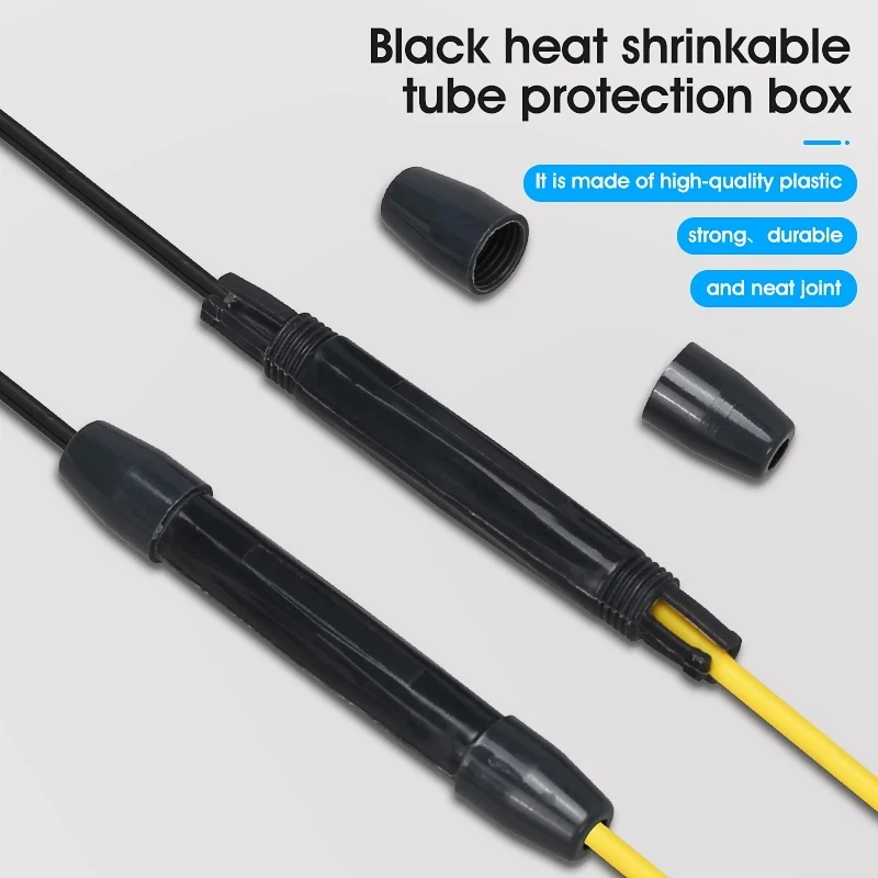 150Pcs Drop Cable Protection Box Optical Fiber Protection Box Small Round Tube Heat Shrink Tubing to Protect Fiber Splice Tray