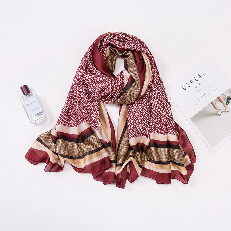 

Silk Scarf Women Shawls Wraps Fashion Small Hair Neck Hijabs Foulard Scarves Female Lady bufanda seda mujer echarpe ete soie