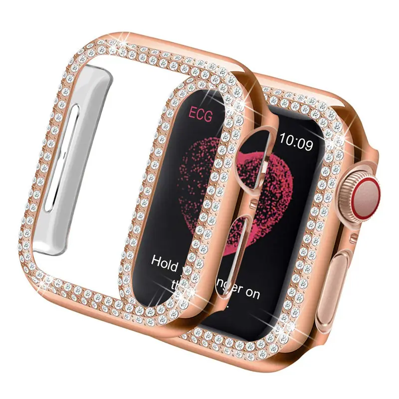 Чехол для Apple watch 5 4 44 мм 40 мм 42 мм 38 мм чехол для Apple watch бампер двойной Алмазный защитный чехол iWatch 3 2 1 аксессуары 40