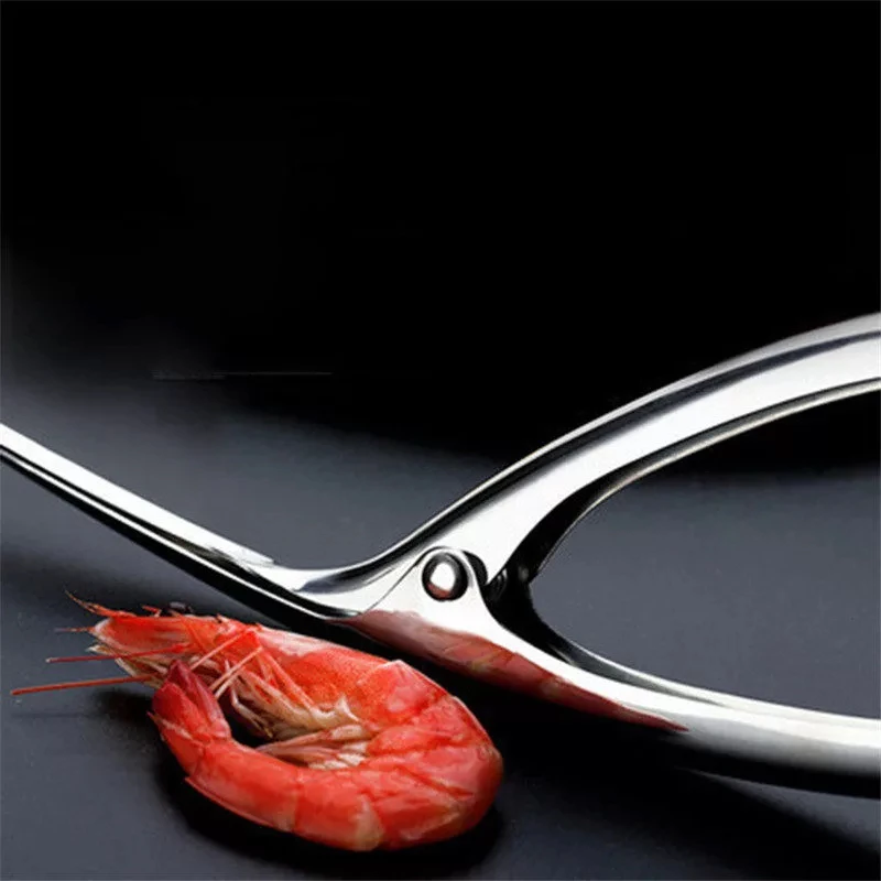 

Shrimp Peeler Prawn Shrimp Stainless Steel Lobster Shell Remover Peel Deveiner Fishing Knife Device Kitchen Seafood Tools U3