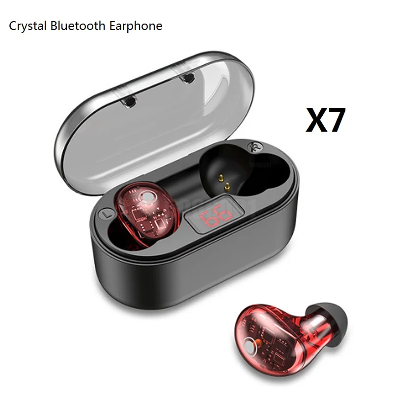 X7 Red G06 Bluetooth наушники TWS стерео бизнес Bluetooth гарнитура беспроводной светодиодный дисплей с зарядным устройством 4000 мАч - Цвет: X7 Red