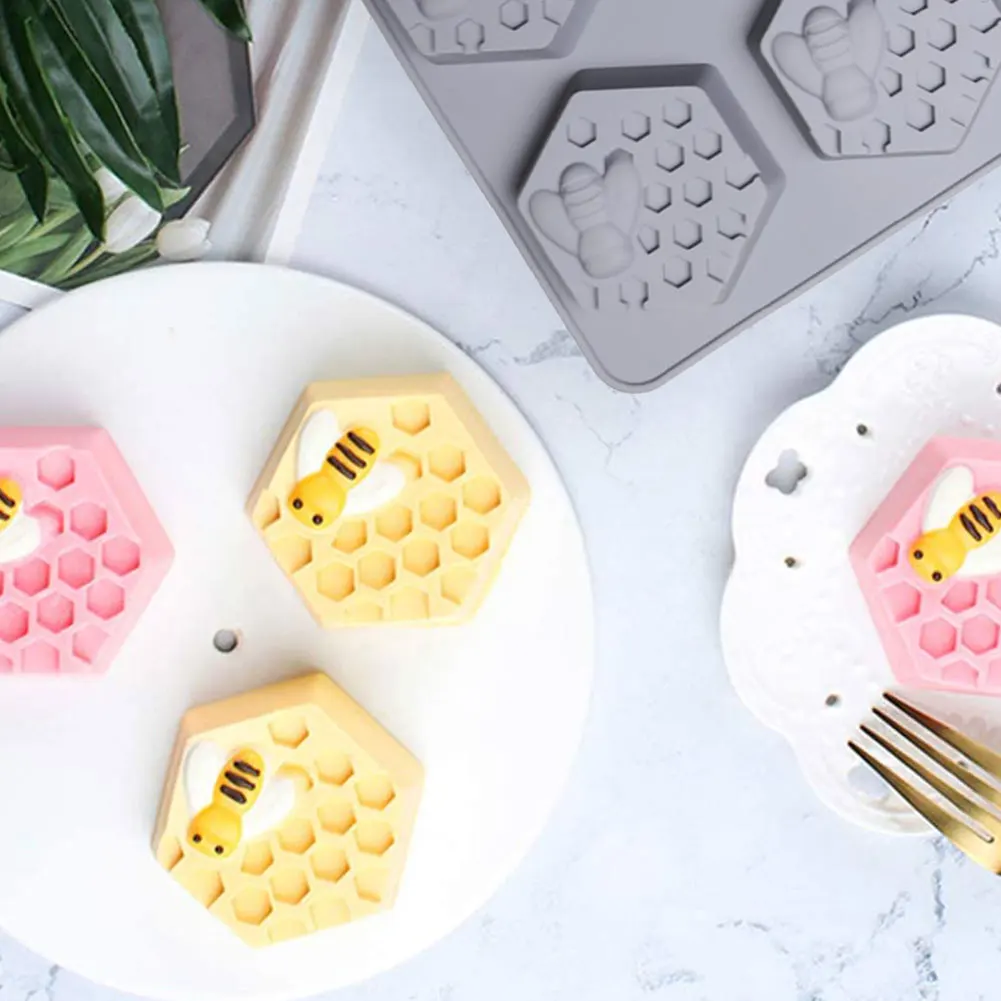 

Silicone Honeycomb Soap Mould 3D Hexagon DIY 6 Cavities Food Grade Molds Cake Decorating Tool Chocolate Pastry Dessert Mold