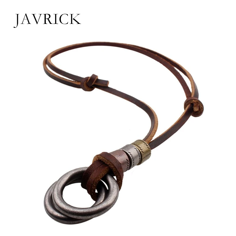 Винтаж из натуральной кожи коричневого цвета очков кулон с регулировкой