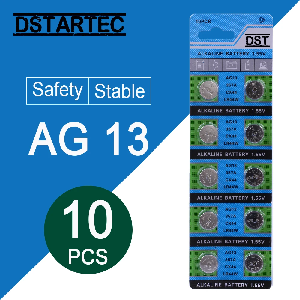 10 шт. 30 мАч 1,55 в AG13 LR44 L1154 RW82 RW42 SR1154 SP76 pila SR44 кнопочные батареи для часов игрушки дистанционного управления и т. Д