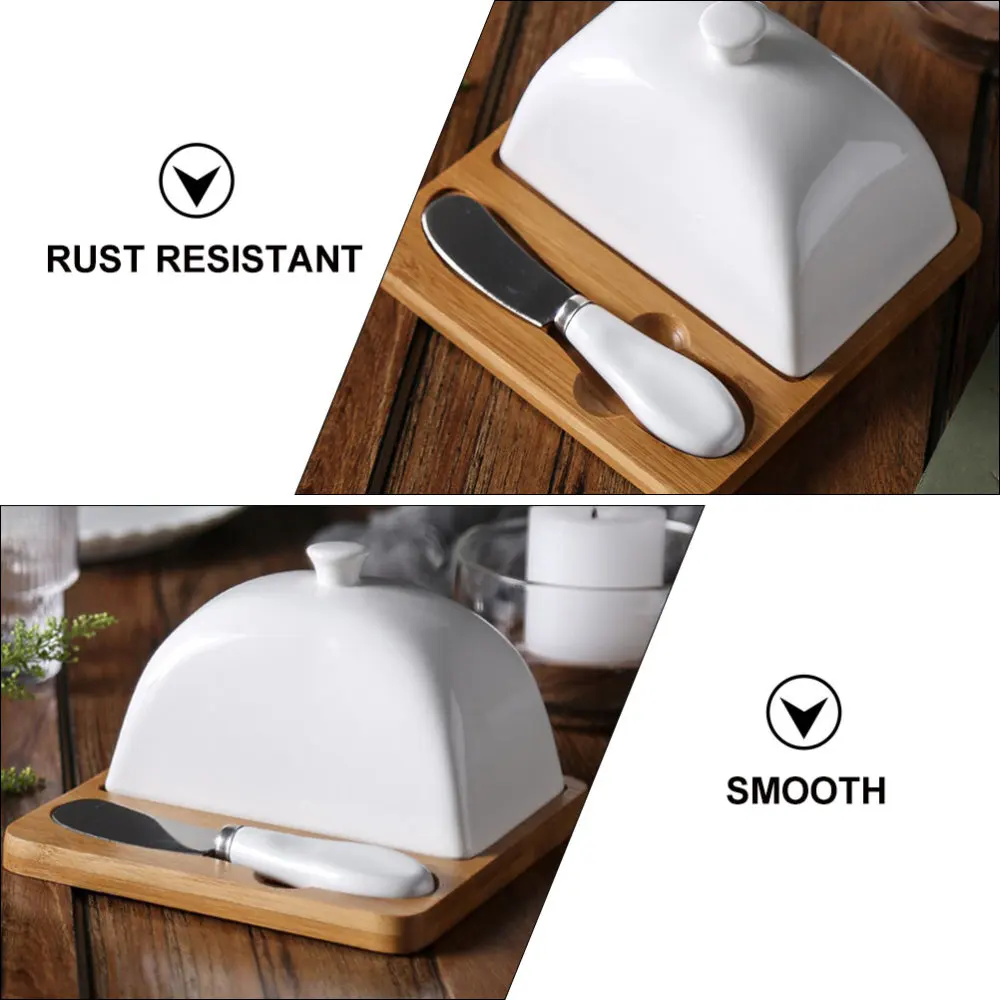 

1 Set Ceramics Butter Plate with Lid Creative Ceramic Dish Household Tableware