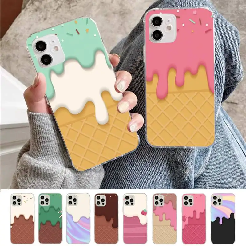 

Ice Cream Candy Color Cartoon Phone Case for iPhone 11 12 13 mini pro XS MAX 8 7 6 6S Plus X 5S SE 2020 XR case