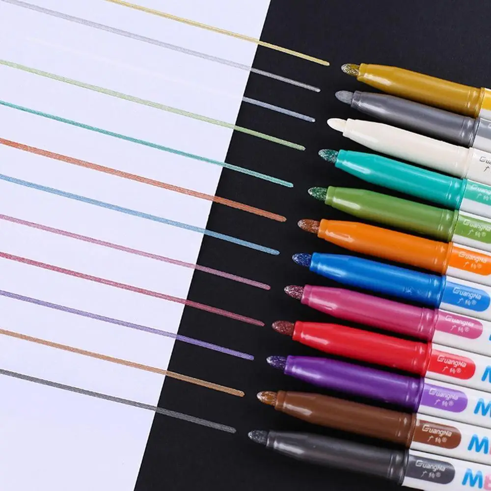 8/12 цветные металлические маркеры нетоксичные перманентные для автомобильных