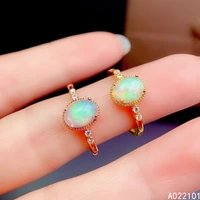 kjjeaxcmy fine jewelry s925 sterling silver inlaid natural opal new girl fashion ring support test chinese style hot selling
