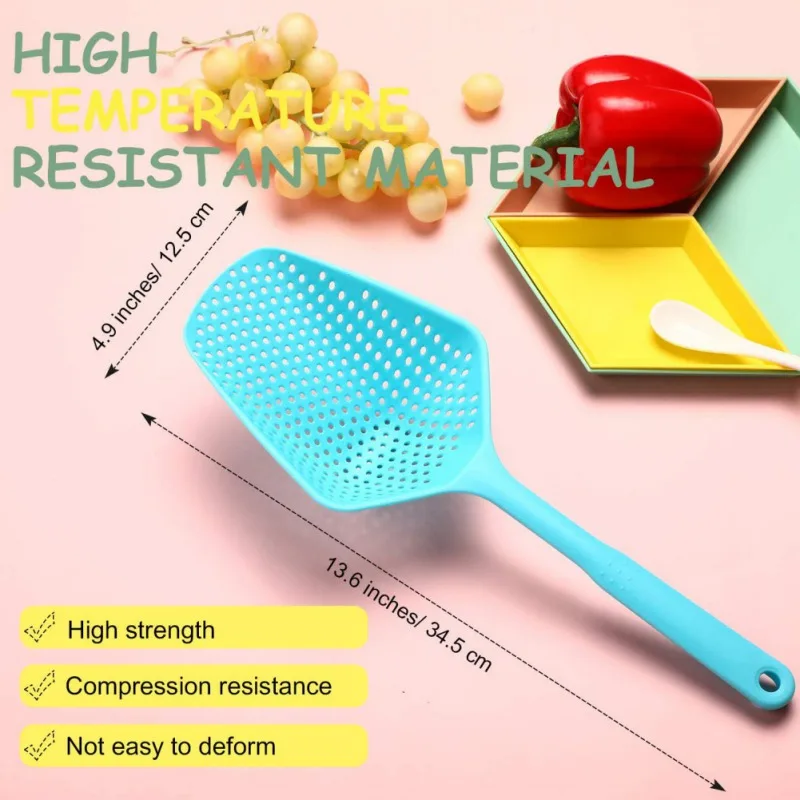 

100% Brand New Household Supplies 3 Pack Spoon Water Shovel Drain Fishing Pellet - Red Green Blue Cooking Kitchen Accessories