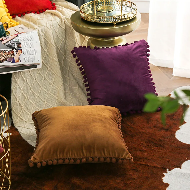 Синяя Подушка современный минималистичный шар для волос наволочка