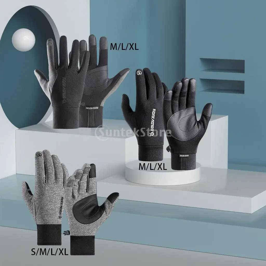 

Зимние перчатки с мягкой теплой подкладкой, перчатки с полным покрытием из мягкой искусственной кожи для работы с сенсорным экраном, велосипедные перчатки, водонепроницаемые ветрозащитные перчатки унисекс