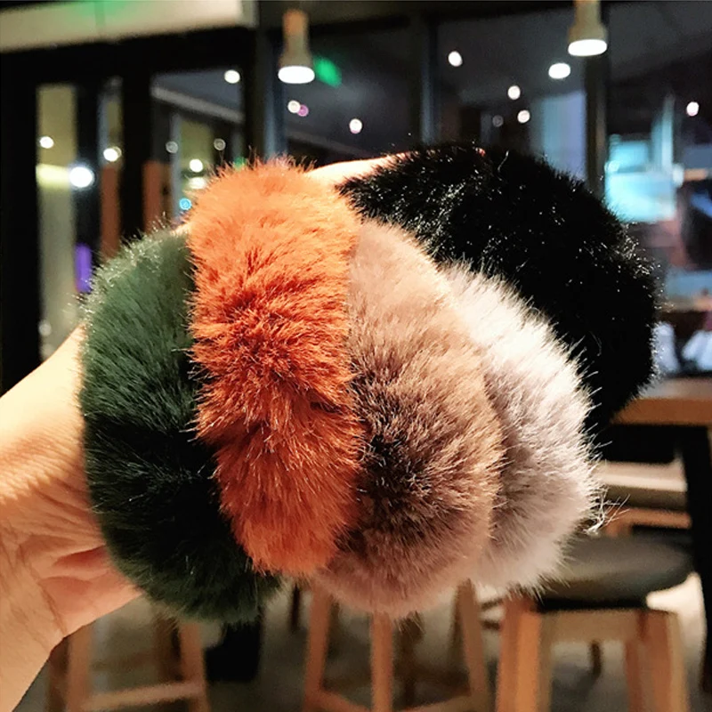 Упругие резинки для волос с простым сплошным мягким плюшевым узлом, декорированными детскими аксессуарами, фруктовые салатные завязки на голову.