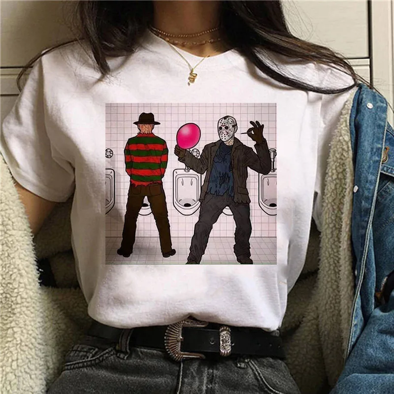 

Women's T-shirt Camiseta Female Shirt Pennywise Michael Myers Jason Voorhees Halloween Women T Shirt Top Ouija T Shirt