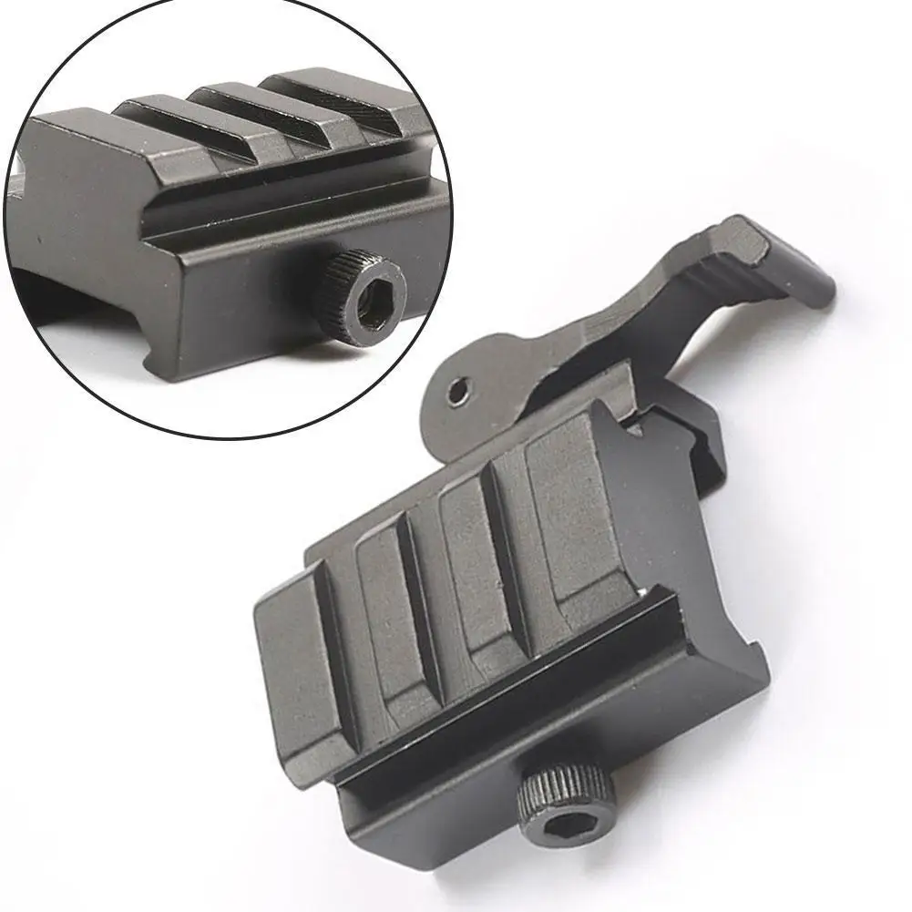 

Tactical 1/2" 20mm Weaver Picatinny Rail Adaptor 4- Release Scope Accessories Quick Lock Mount Rifle Dot Det Lever QD Slot I0O6