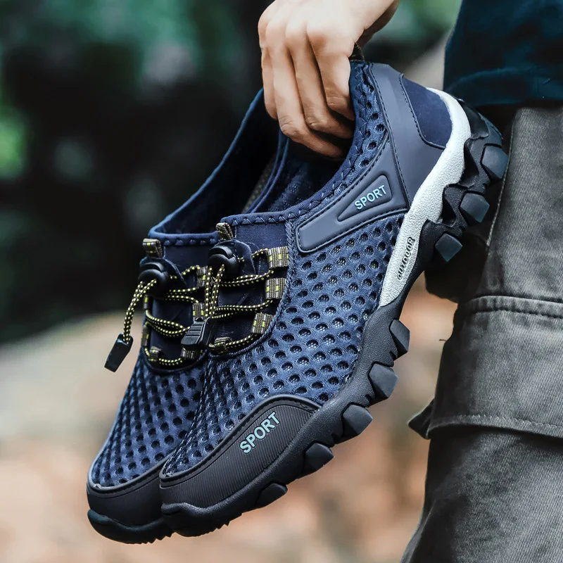 

2021 Spring Autumn Men Non-leather Casual Shoes Men's Breathable Outdoor Comfortable Mesh Shoes with Free Shipping Size 38-45