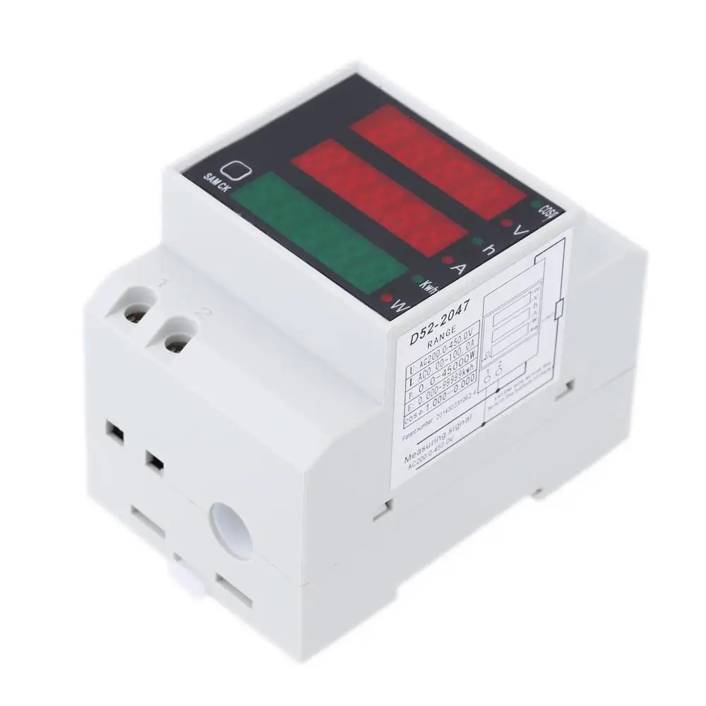 Многофункциональный цифровой измеритель силы и напряжения на Din-рейке амперметр