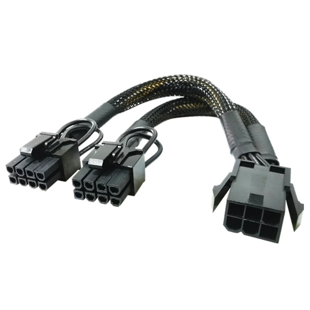 

Кабель питания графической карты 6Pin PCIE на 2x8Pin(6 + 2) для графического процессора BTC, шнур для майнинга, графическая карта 8Pin на Dual 8Pin (6 + 2), кабел...