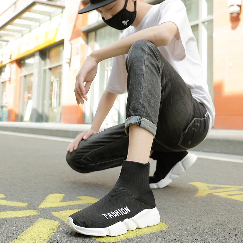 Растягивающиеся носки средней длины обувь для мужчин/женские светильник