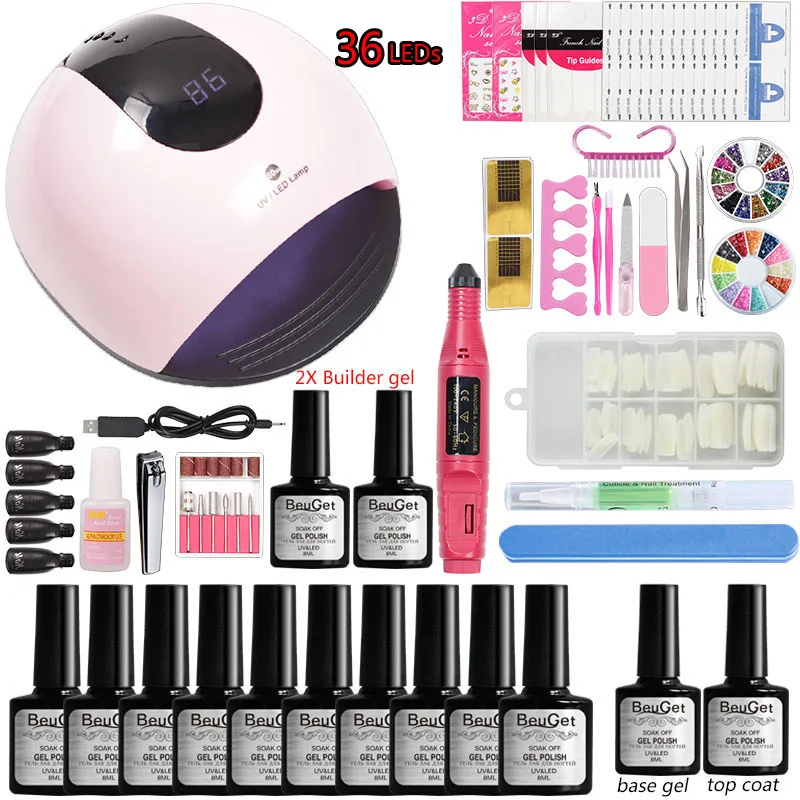 Комплект гель-лаков для ногтей наращивания комплект машинка стрижки 48 Вт/80 Вт