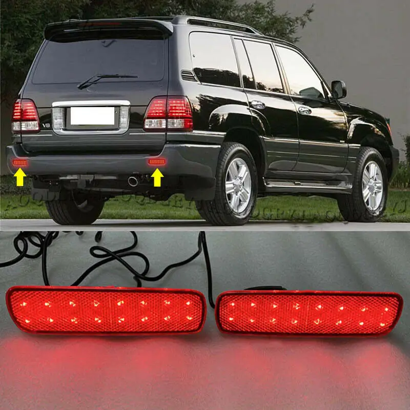 

Fit For LEXUS LX470 1998-2007 ABS LED Rear Bumper Brake Light Lamp Fog Lamp Moulding Car Accessories 1 Pair