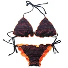 Комплект бикини женский с рюшами, Роскошный дизайнерский купальник из тюля, одежда для плавания, купальный костюм из двух предметов, E1125