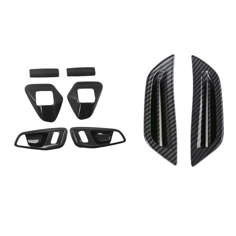 

6 Pcs Car Inner Door Handle Bowl Cover & 2 Pcs Car Inner Front Pillar AC Outlet Air Outlet Cover Trim
