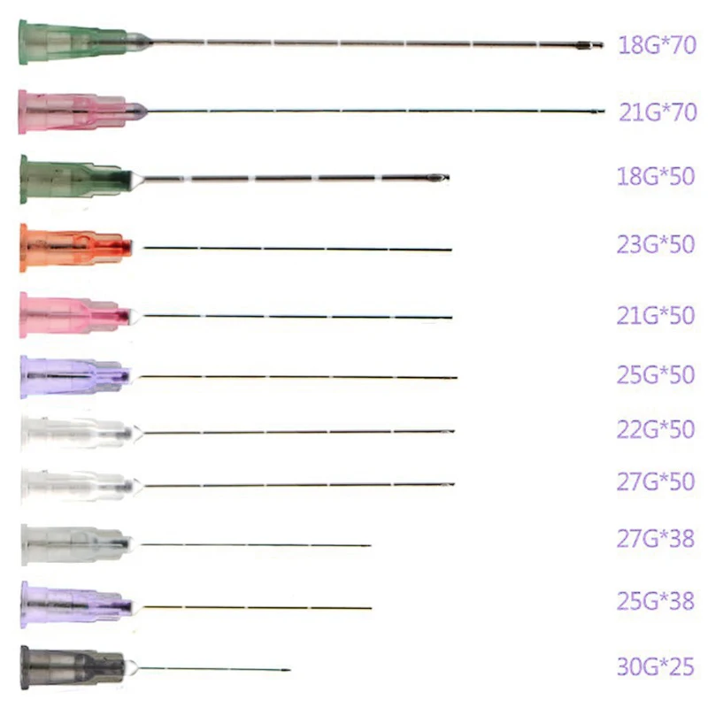 10шт./упак. одноразовая тупя микроканюля 18 г 20 21 22 23 25 27 30 Micro Blunt канюля для