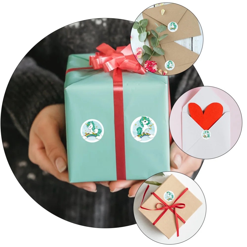 

6 Rolls Pattern Gift Seal Stickers Sealing Stickers (Assorted Color)