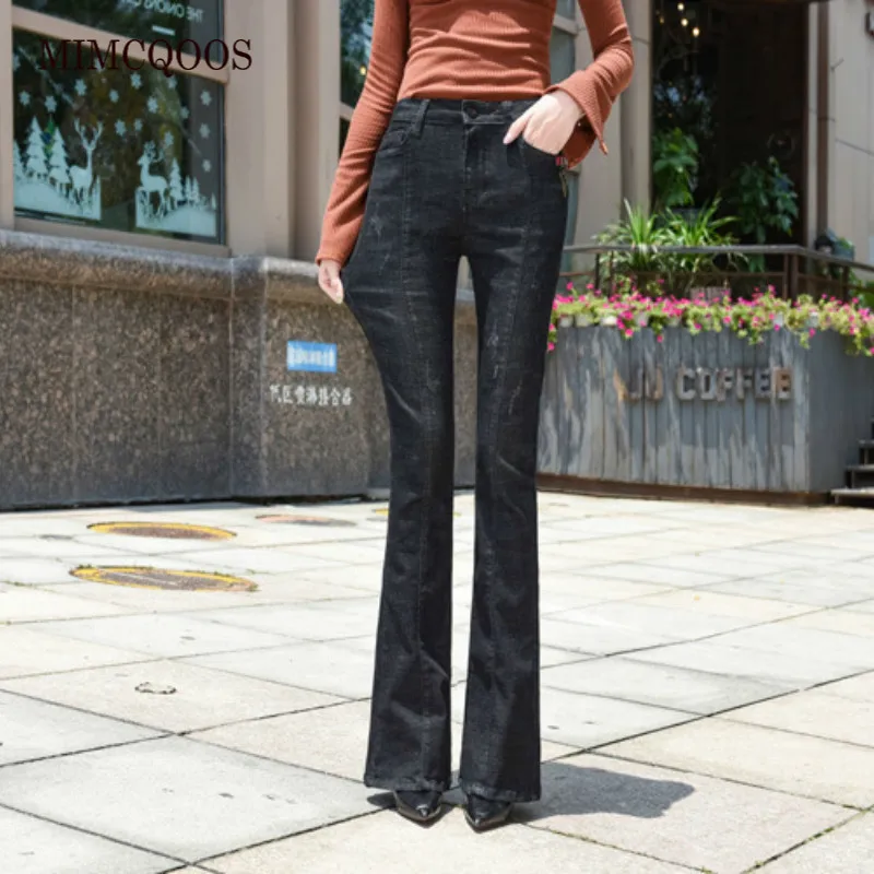 

Весна-осень, 170 см, рваные джинсы, женские высокие штаны для девочек, ультра-длинные джинсовые женские черные брюки, 175 см, обтягивающие джинс...