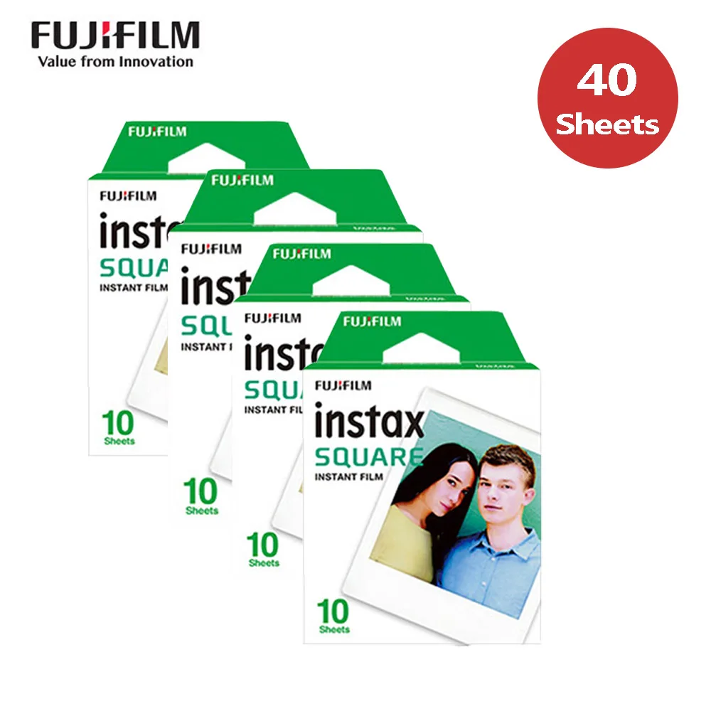 10-100 листов Fujifilm Instax квадратная пленка фотобумага для Fuji Instax квадратная SQ6 SQ10 SQ20 для Instax SP-3 принтер для смартфонов - Цвет: 40 Sheets