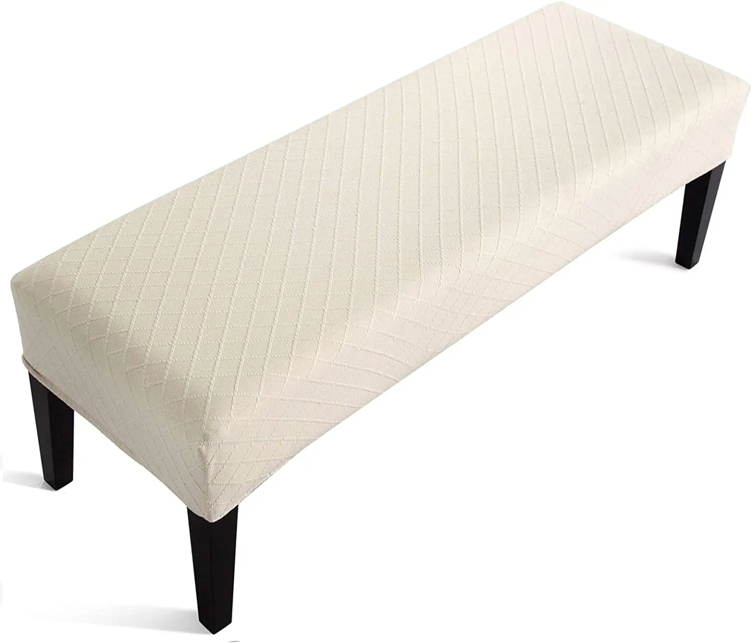 

Jacquard Dining Room Bench Cover,Stretch Spandex Upholstered Bench Slipcover Removable Washable Anti-Dust Dining Bench Protector