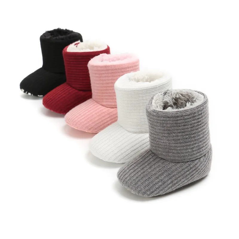 Baby Kid Boys Girls Knitted Fur Boots Toddlers Soft Sole first walker Short Warm Snow Shoes 0-18 Months |