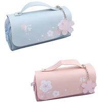 pencil bag large double layer cherry blossom pencil case supplies pencilcase school box pencil pouch stationery
