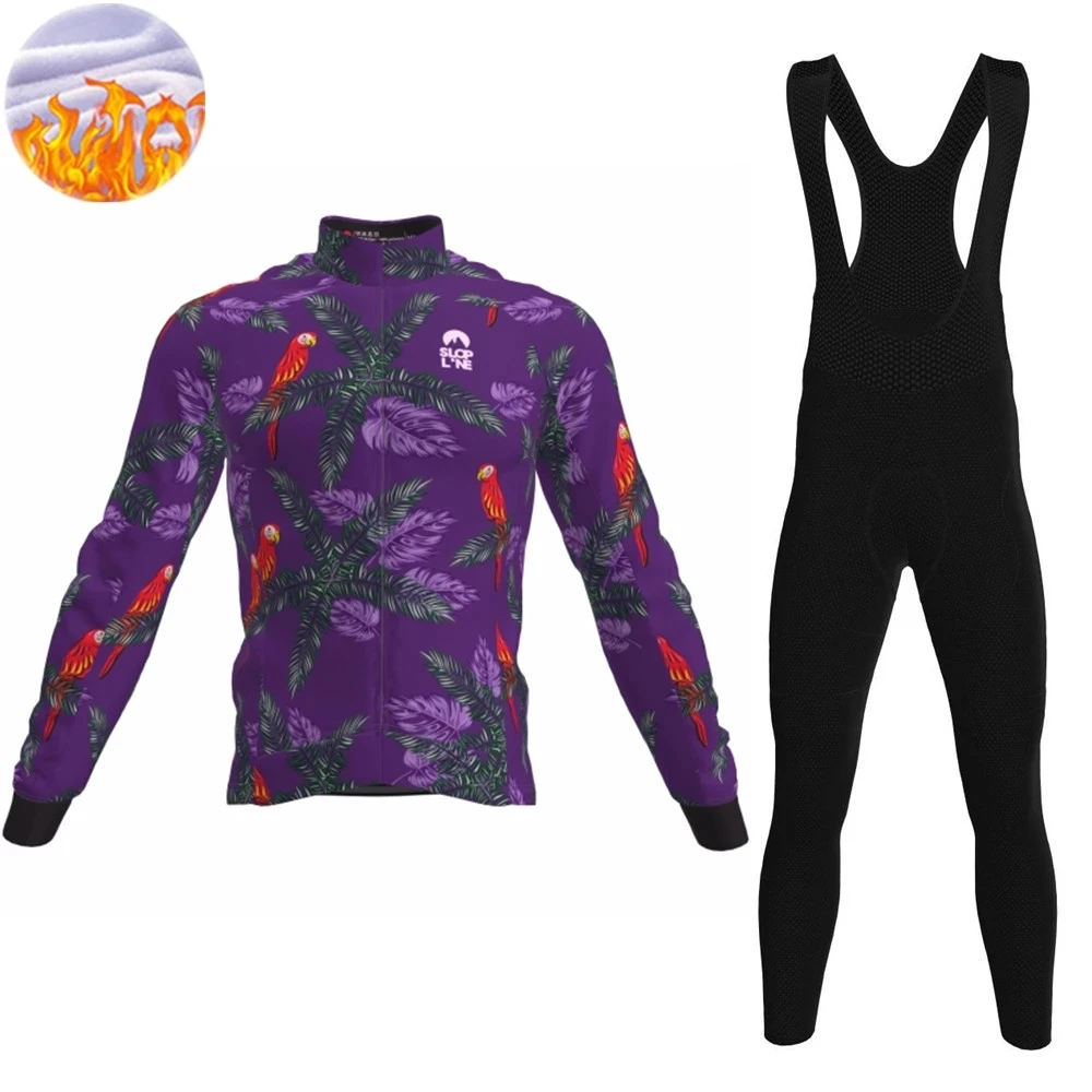 

Slopline Long Sleeve Thermal Fleece Cycling Clothing Men Set Outdoor Riding MTB Cold Resistance Clothing