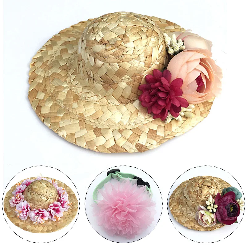 Летняя соломенная шляпа для собак кепка защиты от солнца аксессуары домашних