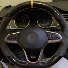 Черная замша из углеродного волокна для Volkswagen VW Atlas Golf 8 Mk8 Jetta Passat B9 Tiguan Sharan, аксессуары