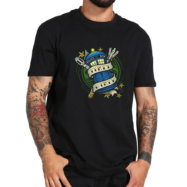 

Футболка timey wimey мужская с коротким рукавом, забавная тенниска из хлопка, повседневная майка