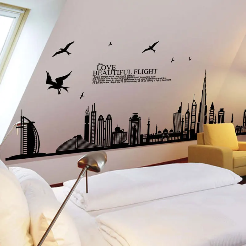 170*85 см (Дубай стены здания Стикеры для детской комнаты с изображением в стиле