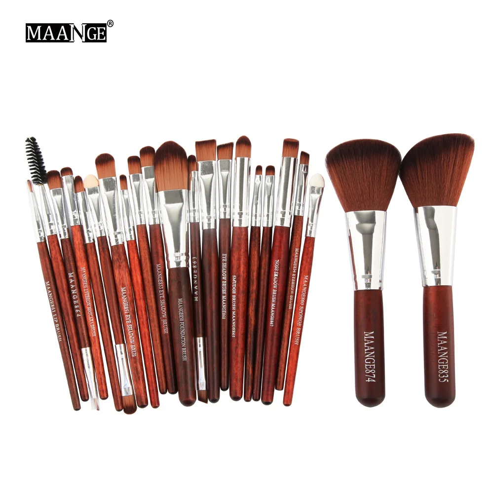 22pcs MAANGE, 22 шт., набор кистей для макияжа, основа для лица, пудра, румяна, тени для век, губы, кисти для макияжа, инструмент, лучшие продажи, продуктов - Handle Color: 22pcs