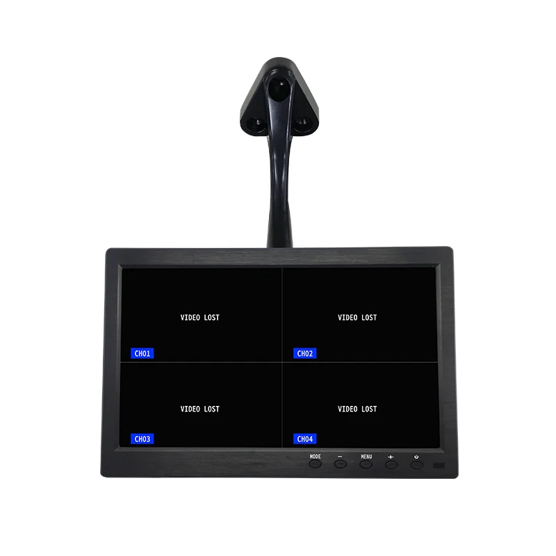 TEXOSA Vehicle Car Rear View 10.1&quot IPS 1080P Monitor 4CH Quad Split Screen 4Pin for Bus Truck Caravan Van with Parking recording |