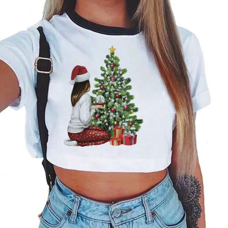 Женская футболка с коротким рукавом My Merry Christmas Повседневная Уличная одежда