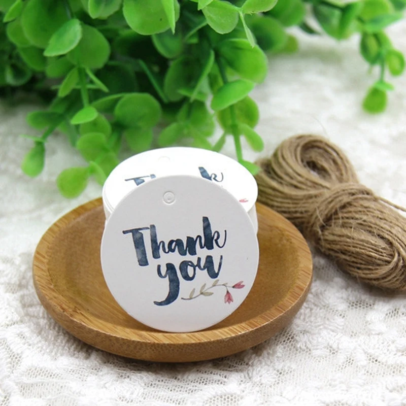 50 шт. с надписью спасибо бумажные бирки DIY этикетка веревкой для свадьбы День