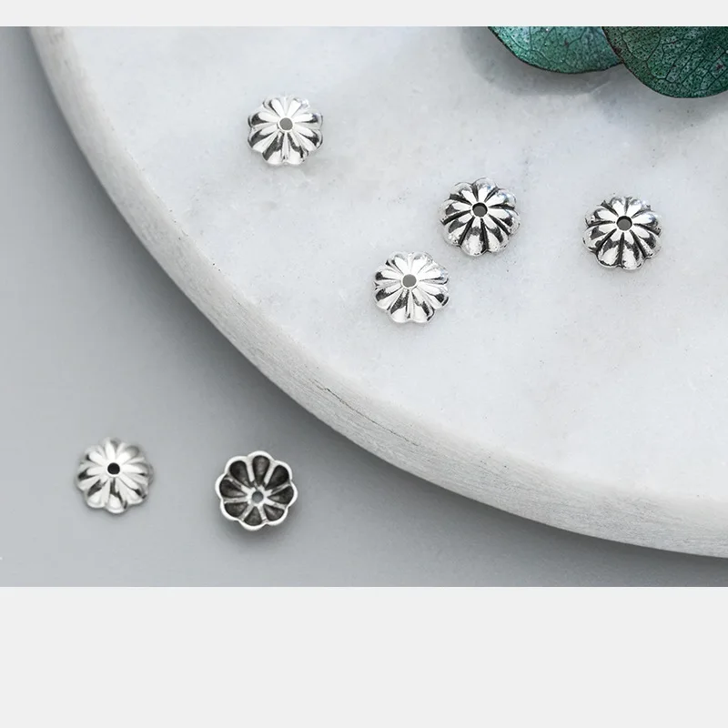 5 мм Φ серебряные разделительные шапочки для бусин Концевики изготовления