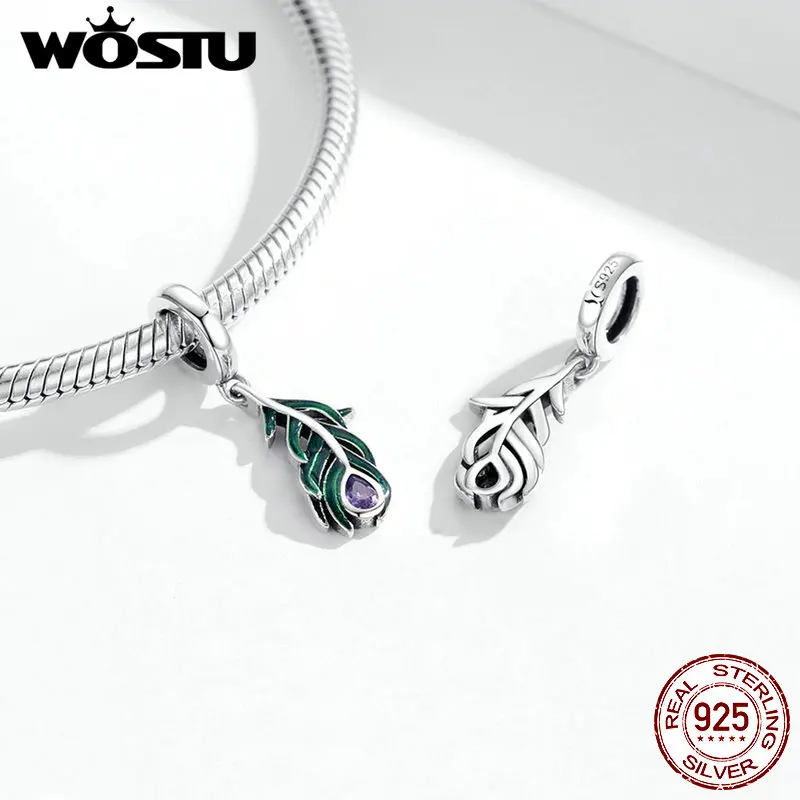 Бусина из серебра 100% пробы в виде павлина | Бусины