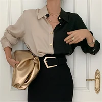 women blouse 2021 chemise femme office lady button up turn down collar shirts women plus size ladies patchwork blouses femme