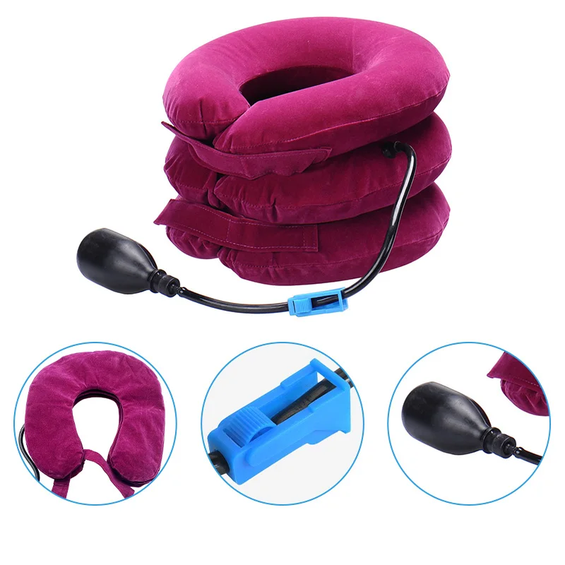 

Relaxation Massage Pillow Shoulder Back Heating Kneading Inflatablepillows Collar Neck Support Cervical Traction Tractor Health