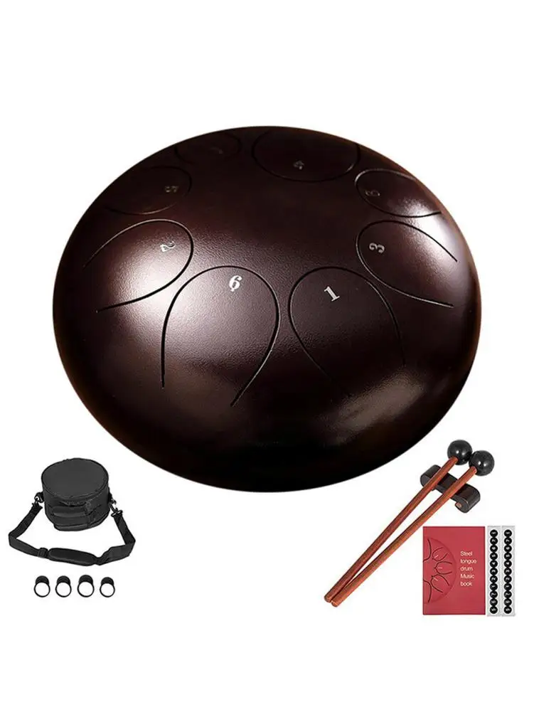 10/12 дюймов 9 нот стальной язык барабан с молотками музыкальная Книга сумка