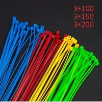 cable tie 100pcs 6 colors self locking nylon cable tie cable tie fixing used for wire and cable finishing 3x100mm 3x200mm