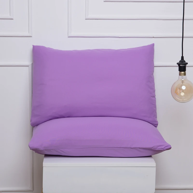 

1 pair pillow case solid color polyester pillow cover 50*70cm
